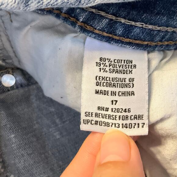 Wall Flower Women Skinny Jeans size 17 Blue Mid Rise Stretch Ankle Length - Picture 9 of 11